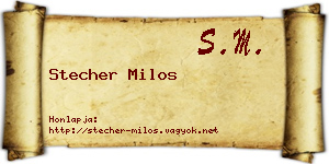 Stecher Milos névjegykártya